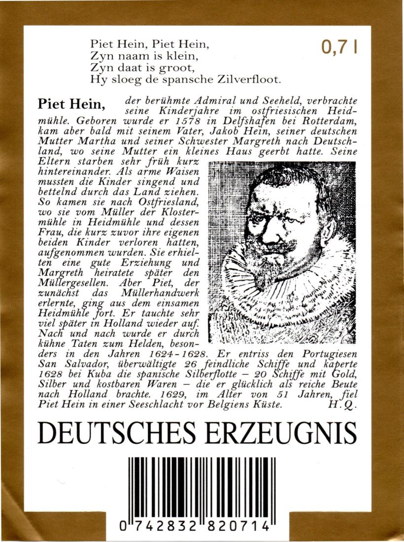 Admiral Piet Hein Kleinflaschen 24x2cl