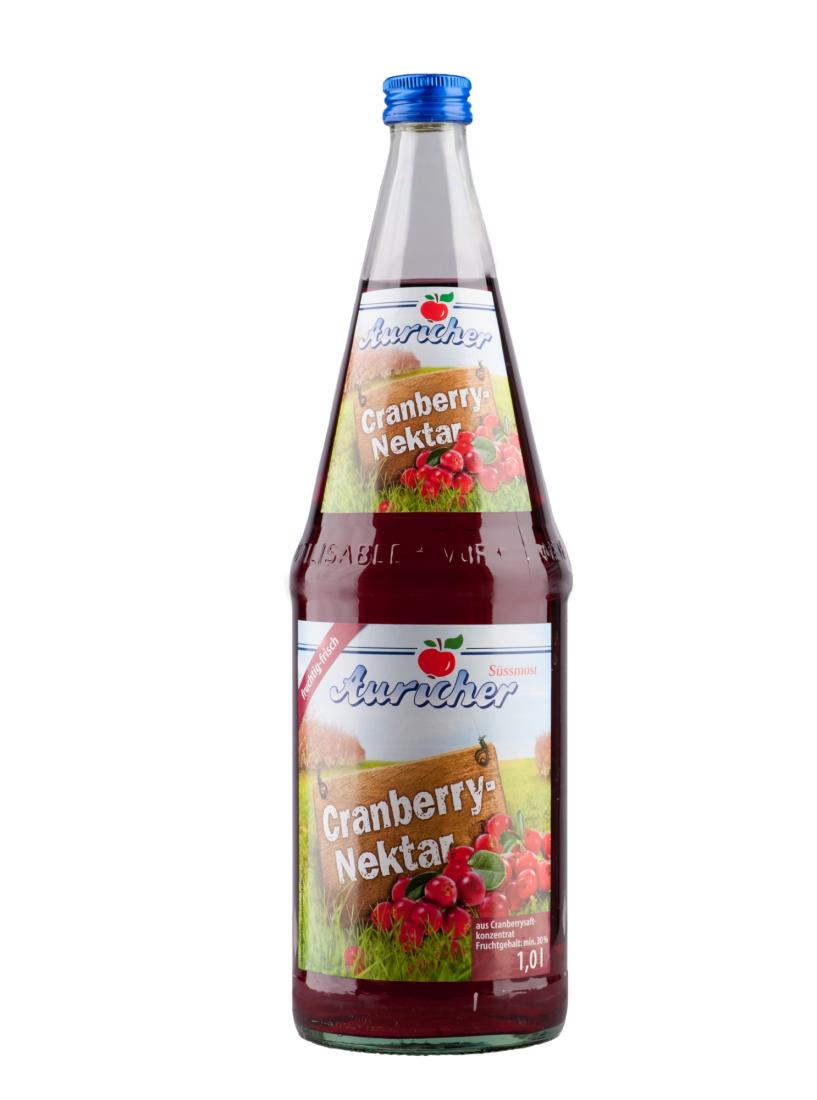 Auricher Cranberry Nektar 6x1,0 Ltr Glasflaschen