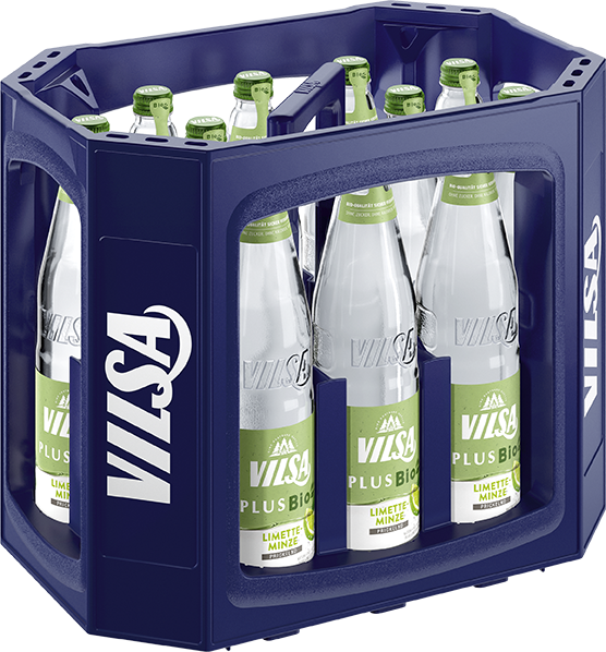 Vilsa Plus Bio Limette-Minze 12x0,7 Ltr. Glasflaschen MEHRWEG