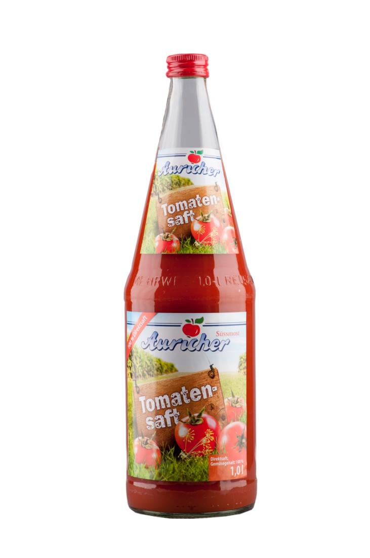 Auricher Tomatensaft 100% 6x1,0 Ltr. Glas