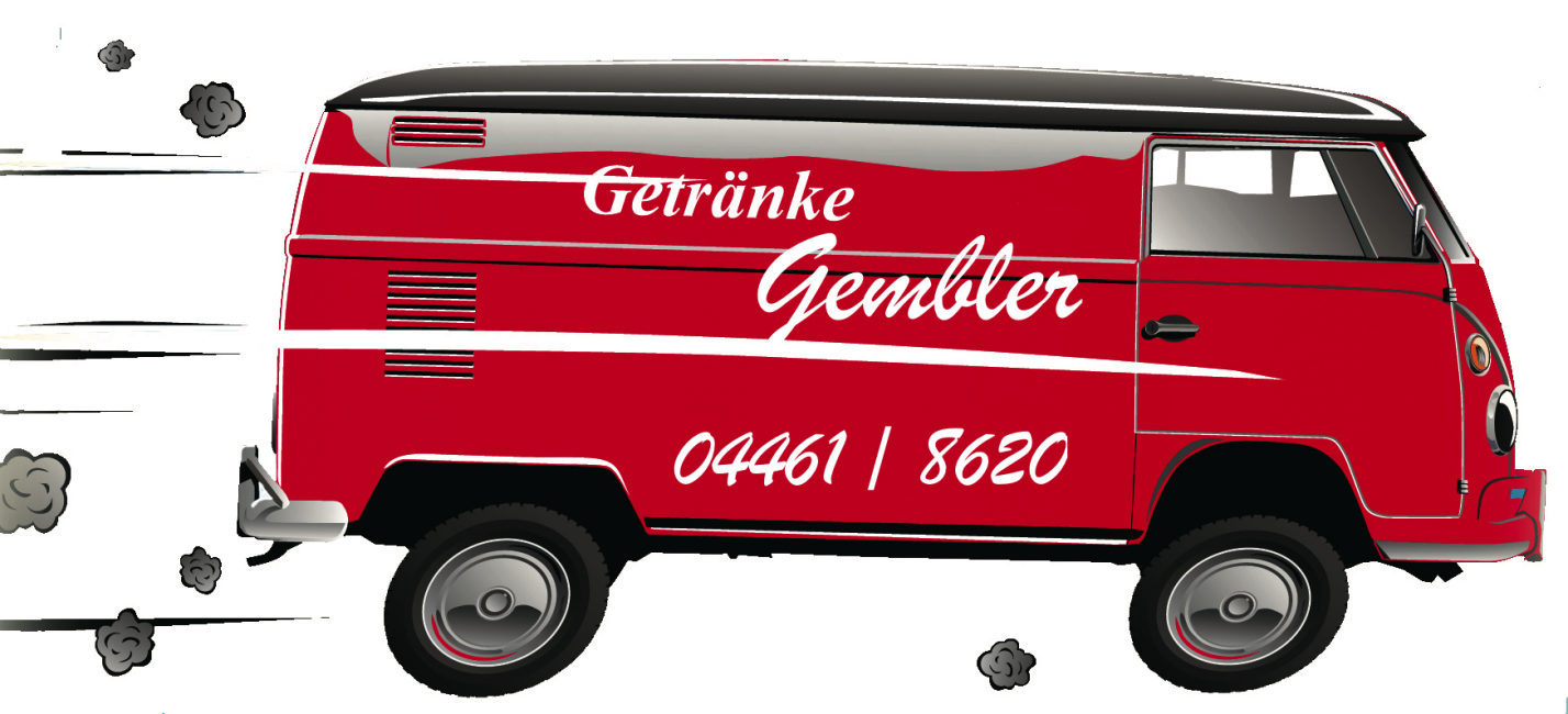 VW Bully mit Aufschrift Getränke Gembler 044618620